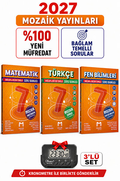 Mozaik Yayınları Mozaik 7.Sınıf 2027 Matematik-Türkçe-Fen Bilimleri Yeni Müfr...