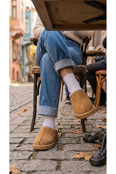 Beyond Kadın Taba İçi Kürklü Süet Dokulu Ev Terliği 3 Cm BYNDUGGMTF01