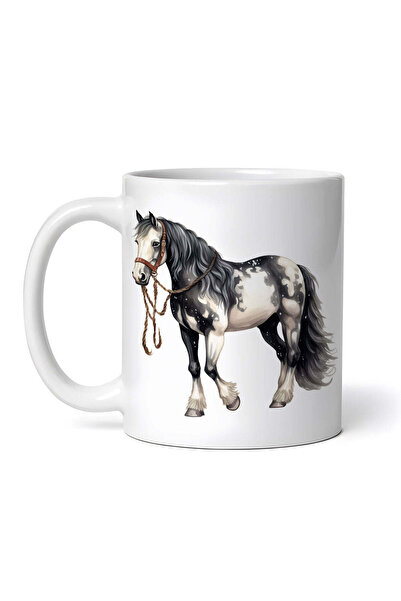 INOVATIX Personalized white mug, White horse with black spots, INOVATIX®. 330ml