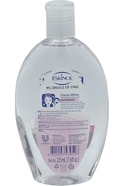 Eskinol منظف وجه كلاسيكي أبيض عميق التنظيف مع حبيبات معدنية |   منظف ميكروي ومضاد للبكتيريا