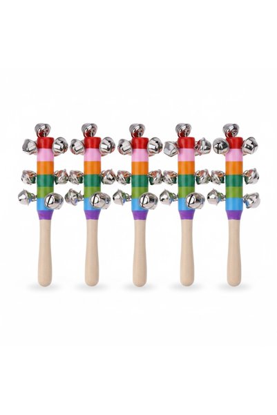 edumatoys 5-Piece Wooden Rattle Children's Rhythm Instrument