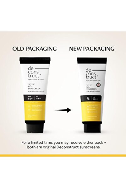 deality واقي شمس جل خفيف الوزن من دي-كونستركت |   عامل حماية من الشمس SPF 55+ و PA+++, بدون بقايا بيضاء للرجال والنساء، 50 جرام