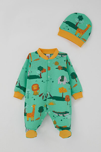 Breeze Baby Boy Booties Overalls Safari Themed Cute Animals Patterned 0-9 Mon...