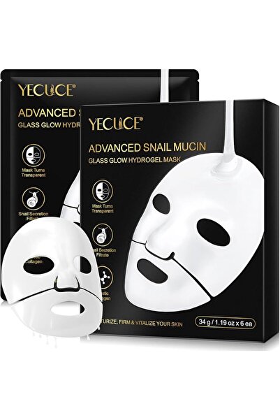 YECUCE Advanced Snail Mucin Mask 6p, Collagen Glass Glow Hydrogel Mask, Deep ...