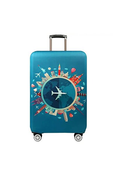 OEM Green Protective Cover with Airplane Model & Various Monuments for Suitca...