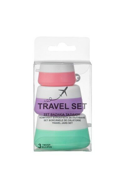 OEM Silicone Travel Container Set Pink Lilac Green Mint 10ml 20ml & 30ml - 3pcs