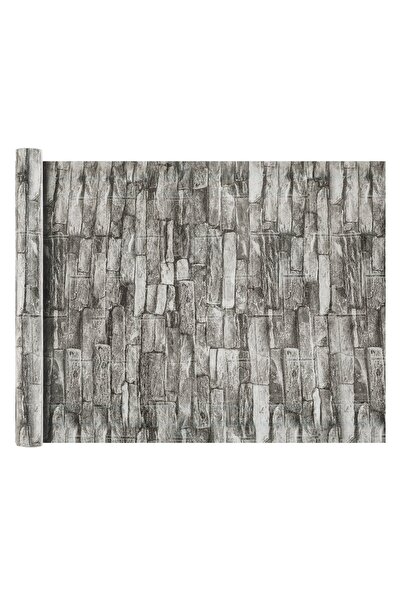 OEM Tapet Autocolant Gri cu Model Pietre de Perete 300x45cm