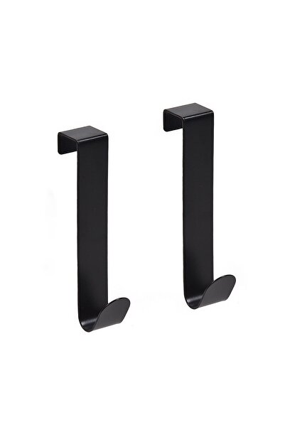 OEM Carlige Metalice Negre pentru Usa & Usa Dulap 2x12cm - 2buc