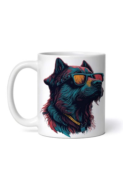 INOVATIX Персонализирана бяла чаша, Cool Dog с нашийник и очила, INOVATIX®. 3...