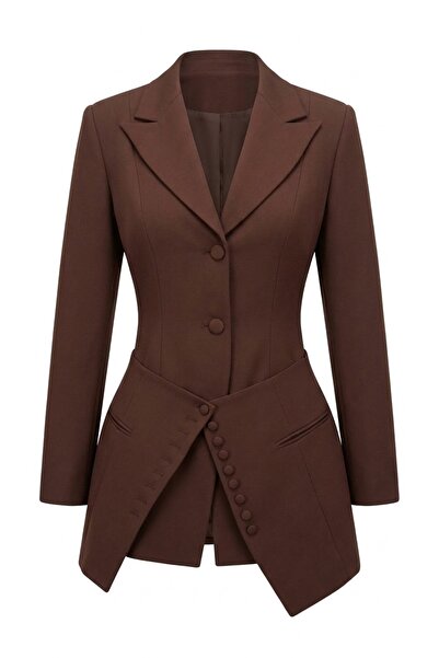 Bi Cool Kahverengi Tasarım Blazer Ceket