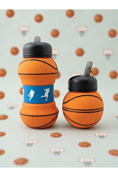 Butik Katlanabilir Basketbol Temalı Silikon Matara