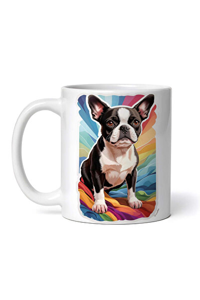 INOVATIX Personalized white mug, Boston terrier dog, INOVATIX®. 330 ml