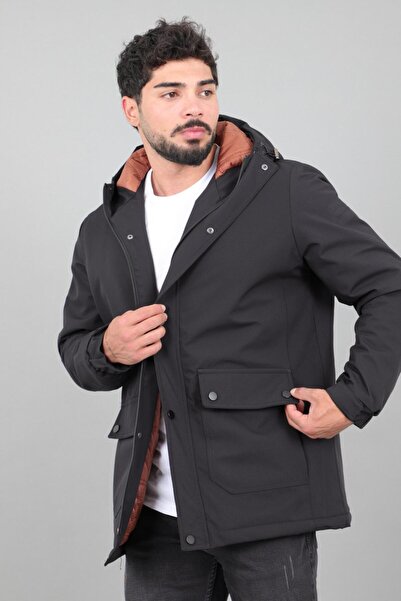 Stilkombin معطف شتوي مبطن بجيب وغطاء رأس ثابت PLDP 3039_50527