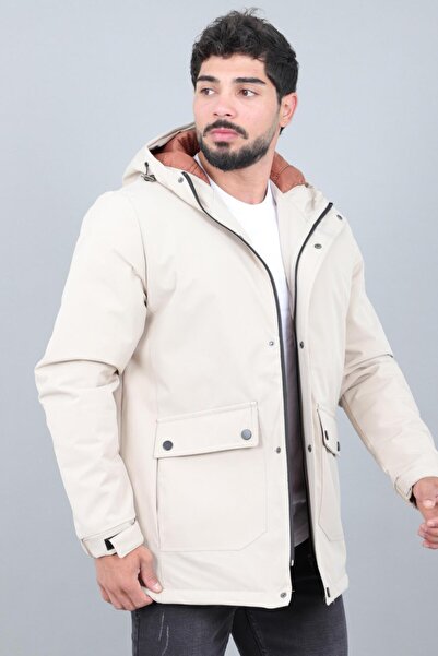 Stilkombin معطف شتوي مبطن بجيب وغطاء رأس ثابت PLDP 3039_50527