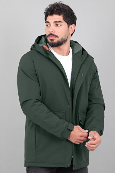 Stilkombin معطف شتوي مبطن بجيب وغطاء رأس ثابت PLDP 3039_50527