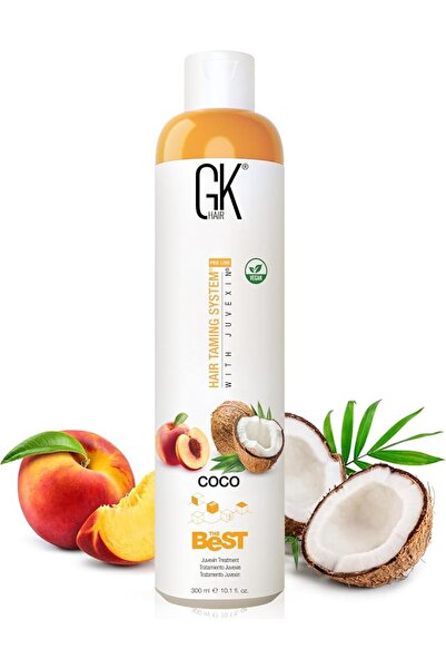 GK HAIR كيراتين جلوبال الأفضل COCO (10.1 أونصة سائلة/300 مل) علاج الكيراتين ا...