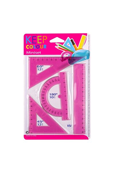 OEM Pink Transparent Ruler Set - 4pcs