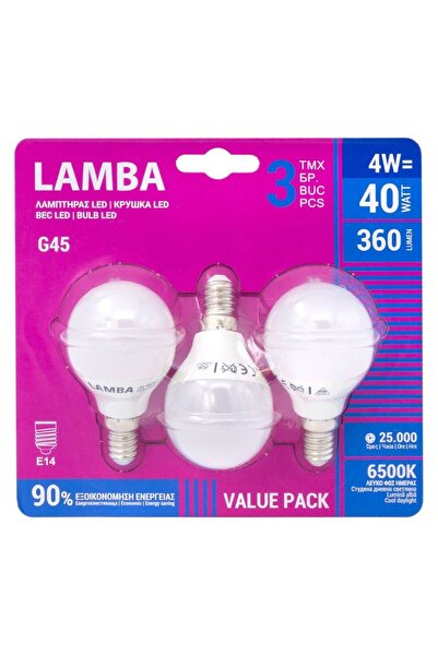 OEM Becuri LED E14 4W(C37) Lumina Alba - 3 bucăți