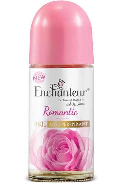 ENCHANTEUR Romantic Roll On، حماية من الروائح لمدة 48 ساعة، مضاد للتعرق، 50 مل