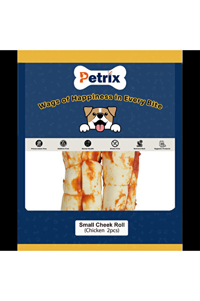 Petrix Small Cheek Roll Chicken Flavour Dog Chew Treat (6 Inch, 2 Pcs)