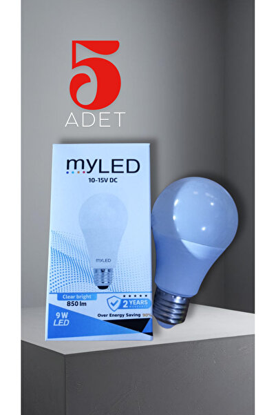 12V 9W E27 BEYAZ Led Ampul (5 ADET)