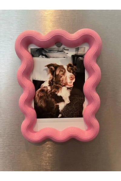 IL-HANST Estetik Dalgalı Çerçeve Instax Mini Buzdolabı Magneti - Dekoratif Fo...