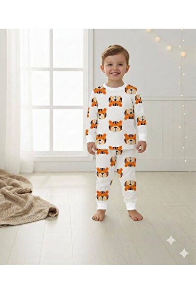 Erkek Çocuk Kaplan Baskılı Pijama Takımı