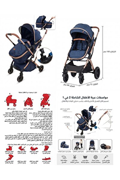sea gulf Luxury Two-Way Baby Stroller with Multiple Features Suitable from Bi...