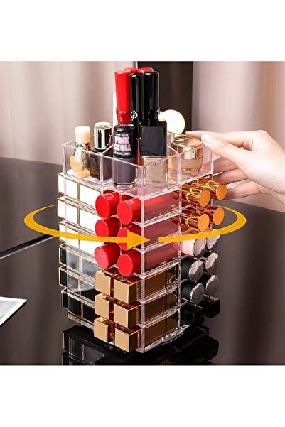 EXCEFORE Lipstick Organizer, 53 Spaces 360 Degree Spinning Lipstick Holder, A...