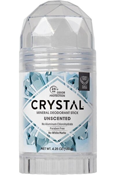 Crystal Essence CRYSTAL Deodorant Stick (30003), Unscented, 4.25 Ounce, White