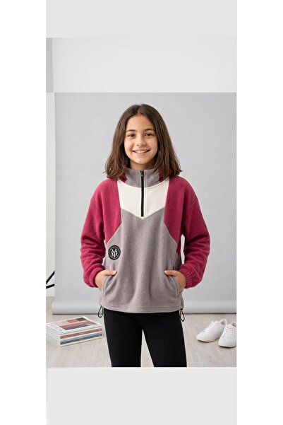 neocotton Κοριτσίστικο φούτερ με φερμουάρ και γιακά από φλις