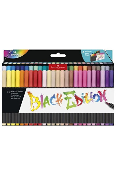 Faber Castell 116454 BLACK EDITION FIRÇA UÇLU KEÇELİ KALEM 50 RENK