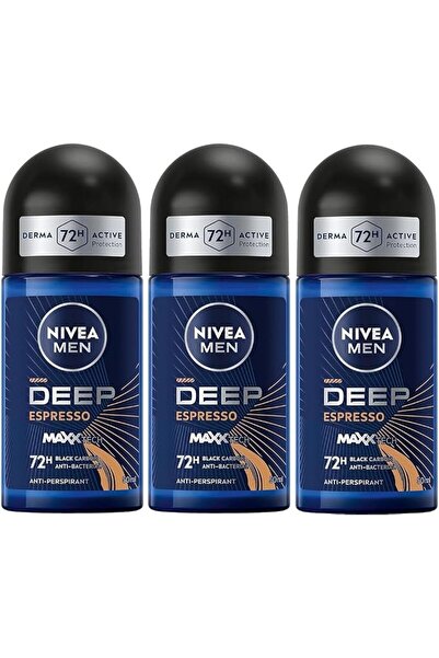 Nivea Body NIVEA MEN Antiperspirant Roll-on for Men, 72h Protection, DEEP Bla...