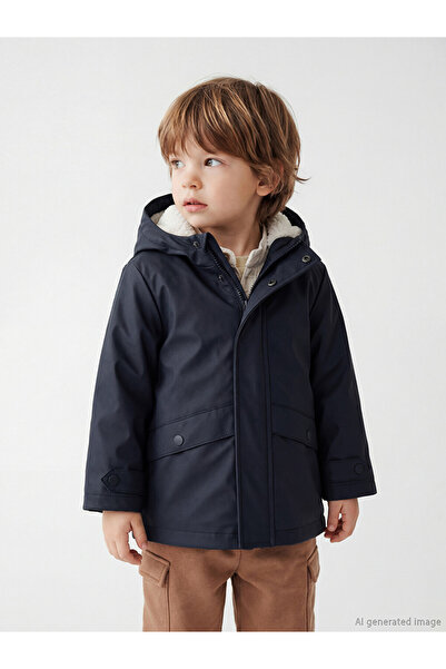 LC Waikiki Ozmarka New Season Anthracite Windproof Baby Boy Coat