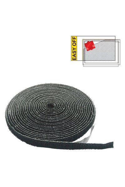 OEM Bandă cu scai neagră (cu cârlige) pentru plase de ferestre și uși, 4 m x ...