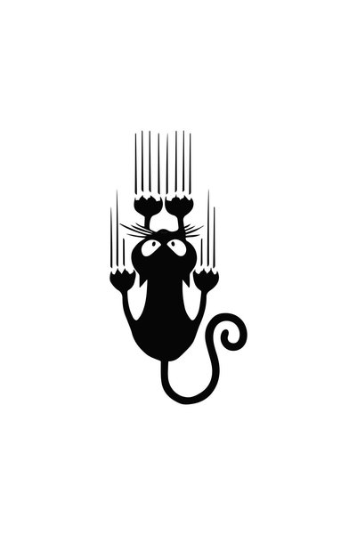 Berrybu Swinging Cat Auto Special New Sticker Black 11X23Cm
