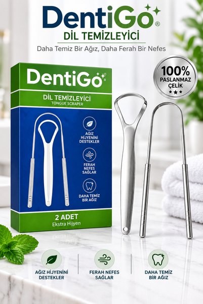 cappadocians Mouth & Tongue Cleaner Set of 2 - Stainless Steel - 2 Travel Boxes Gifted Advantage Package Oral Care & Tongue Care