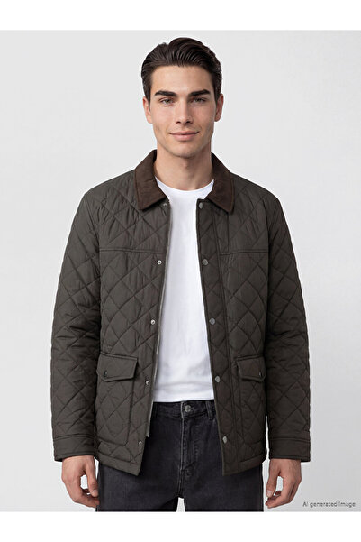 LC Waikiki LCWAIKIKI ClassicRegular Fit Kadife Yaka Erkek Şişme Mont