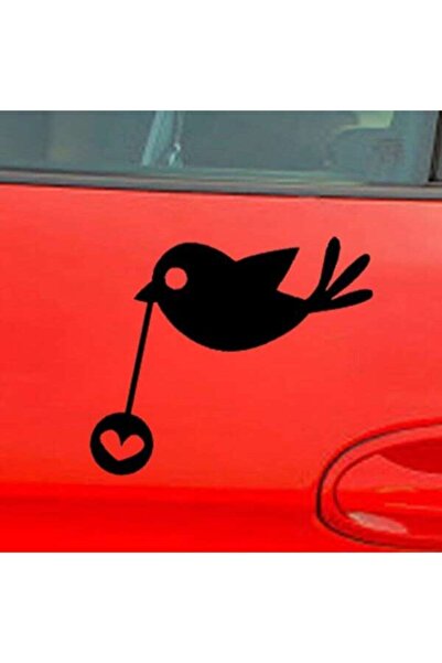Berrybu Cartoon Little Bird Design Auto Windshield Custom New Sticker Black 1...
