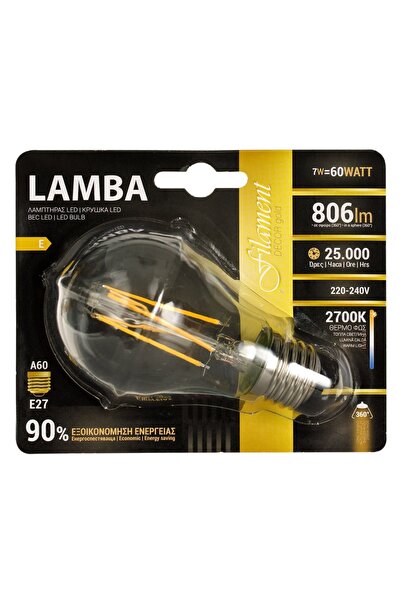 OEM Bec LED E27 7W (A60) Filament Decor - Lumină Caldă