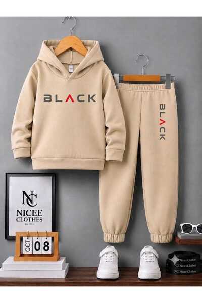 Leto Lykia Children's Tracksuit Unisex (Black Winter Print)