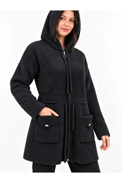 ASEZ BUTİK ZERAFETİN ADRESİ كارديجان نسائي طويل من Asez Butik مزود بقلنسوة و7...