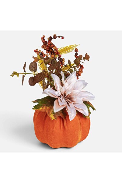 OEM Decorative Orange Velvet Velvet with Flowers Ø15x30cm