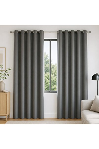OEM Draperie Decorativa Gri cu Inele 140x260cm