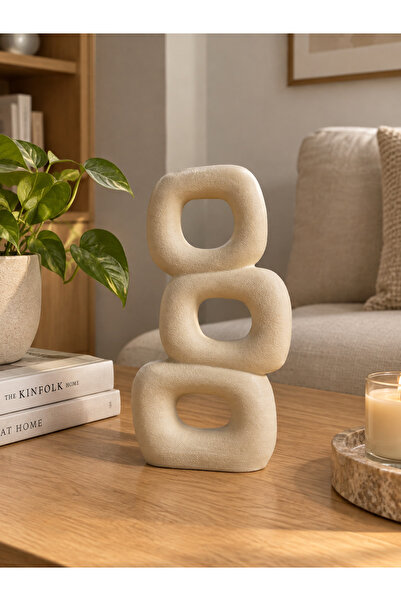 LayerOne Modern Dekoratif Biblo – Geometrik 3’lü Halka Tasarım