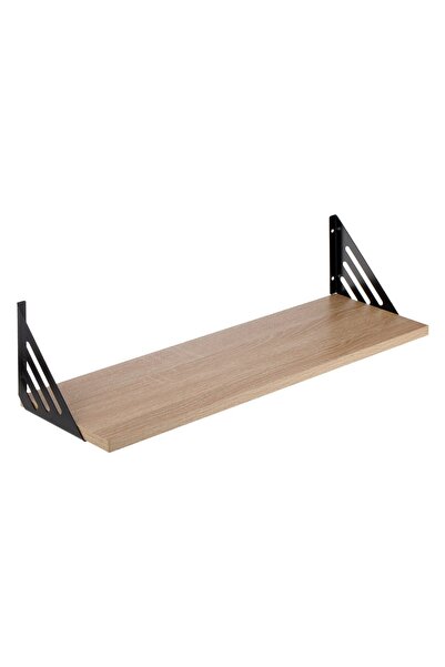 OEM Raft de Perete din MDF de Culoare Naturala cu Suporturi Metalice 60x20x1,5cm