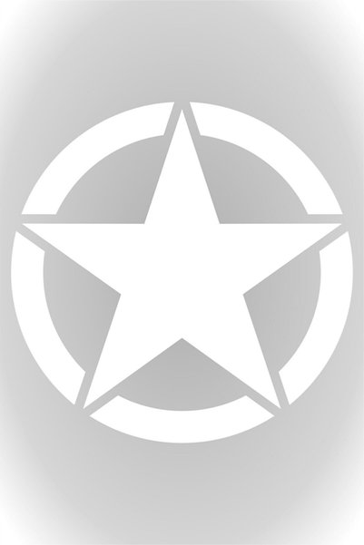 Berrybu Military Star Auto Custom New Sticker White 30*30 cm