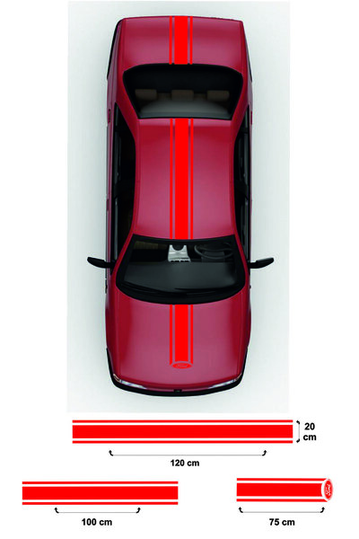 Generic Brand Car Hood-Ceiling-Trunk Double Strip Special New Sticker 3 Piece...