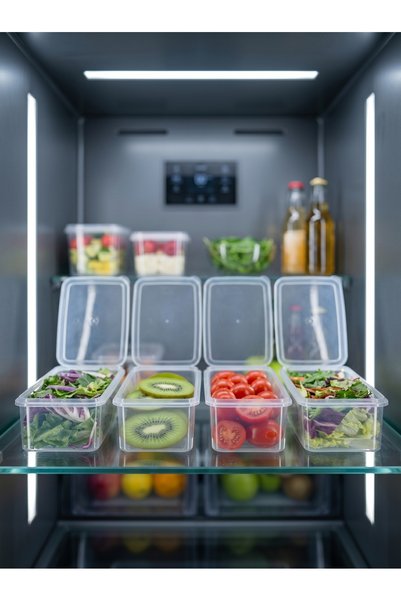 Rika Garden Transparent 10-Piece 2 Lt Refrigerator Storage Container with Self-Closing Lid