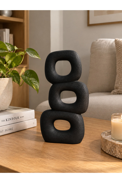 LayerOne Modern Dekoratif Biblo – Geometrik 3’lü Halka Tasarım
